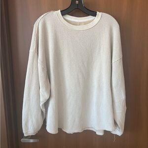 We The Free Beige Waffle Knit Top
